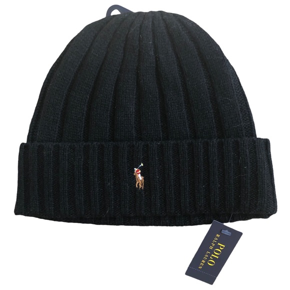 Polo Ralph Lauren Other - Polo Ralph Lauren Wool Ribbed Cuff Beanie Black